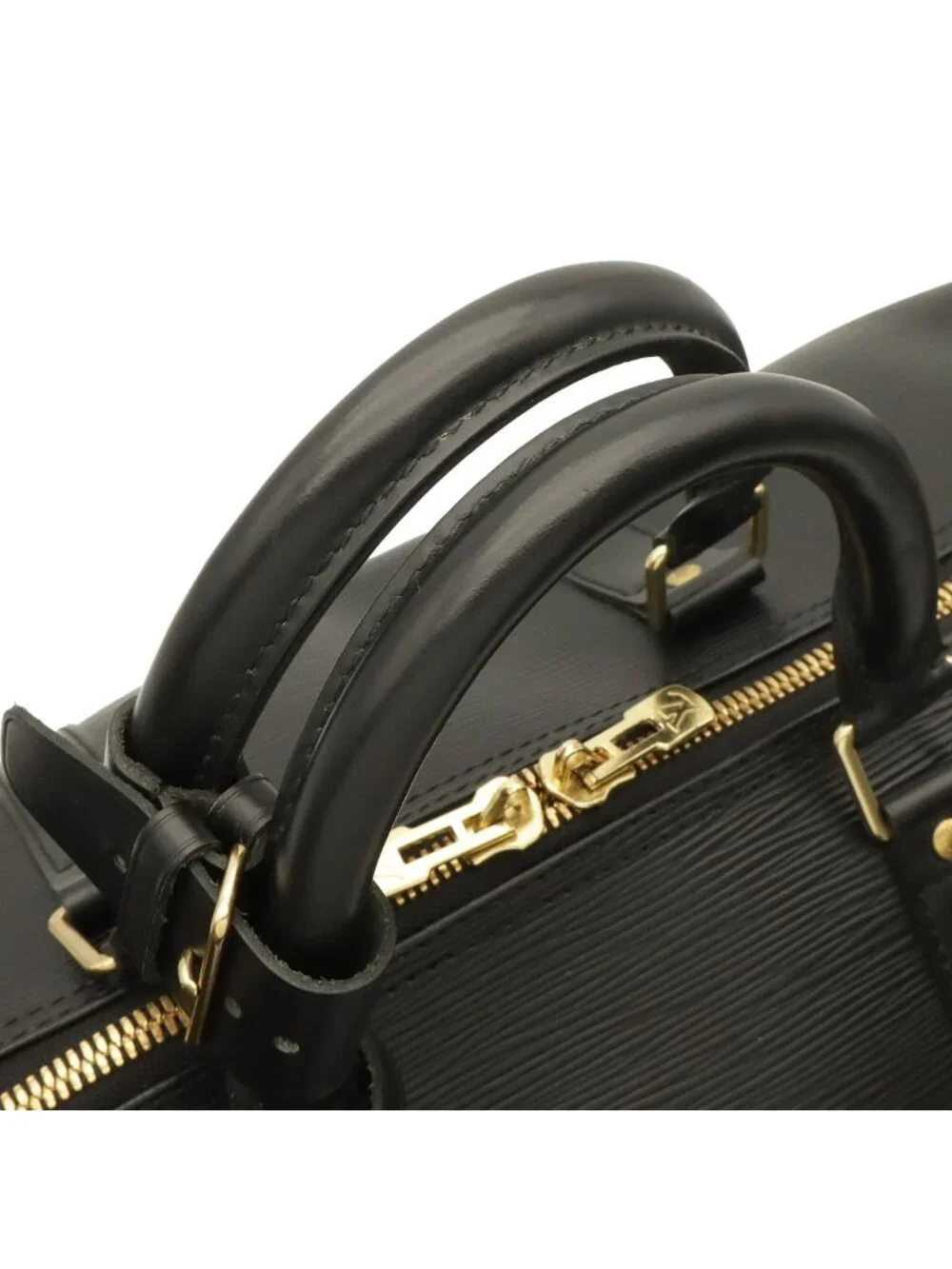 Louis Vuitton Epi Keepall 55 Boston Bag Purse Leather Noir Black